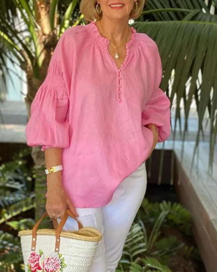ABORE - CASUAL COTTON AND LINEN BLOUSE