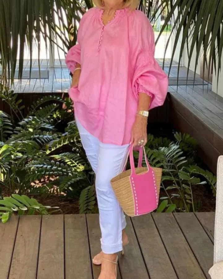 ABORE - CASUAL COTTON AND LINEN BLOUSE