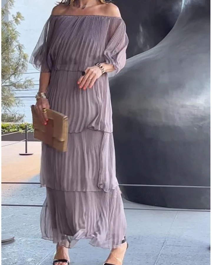 CRISINA – ELEGANT LONG DRESS IN MUSLIN