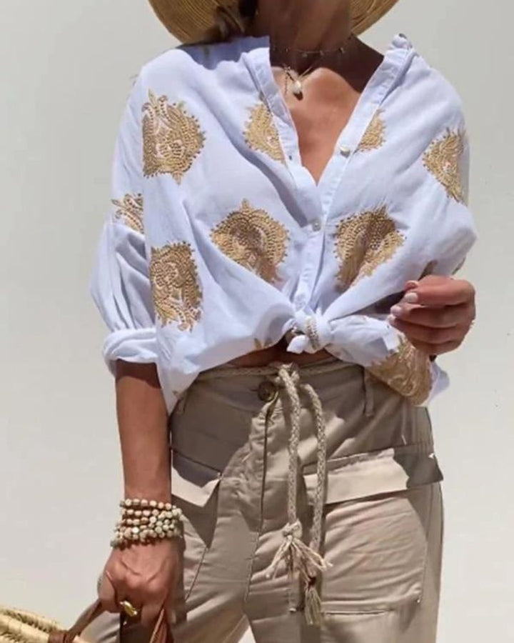 Lina – Blouse with Elegant Embroidery