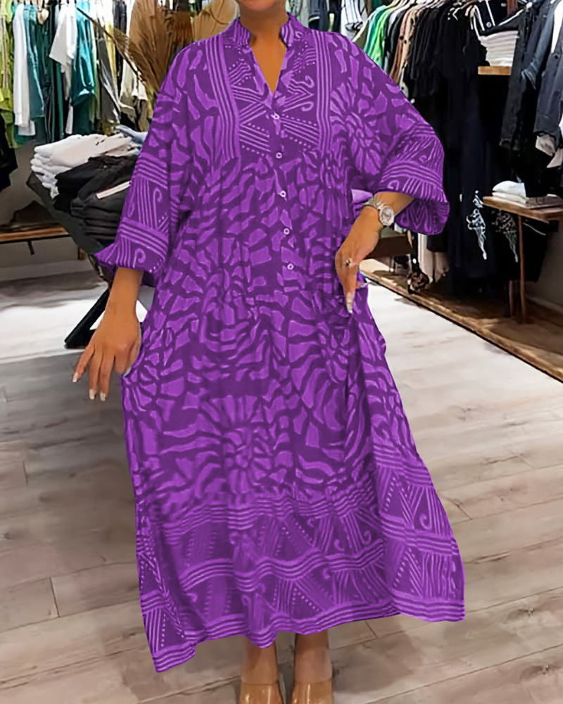 LENARA - Wide Printed Dress