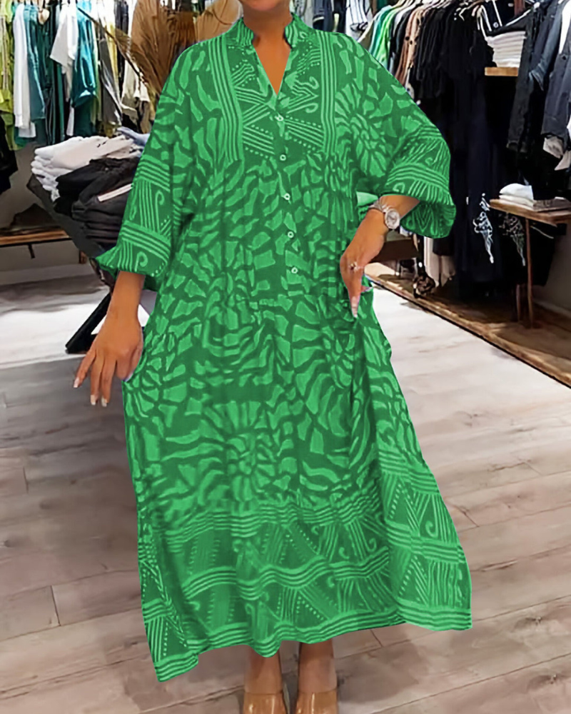 LENARA - Wide Printed Dress