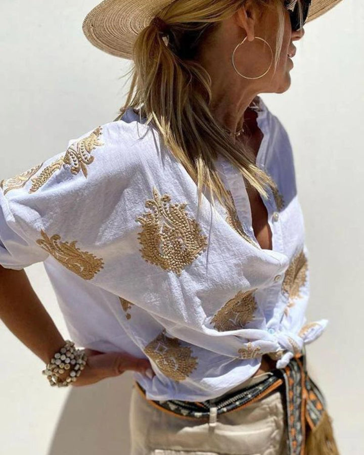 Lina – Blouse with Elegant Embroidery