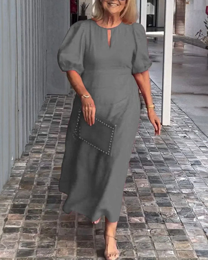 FIONA - ELEGANT DRESS OF COTTON AND LINEN ESSENCE