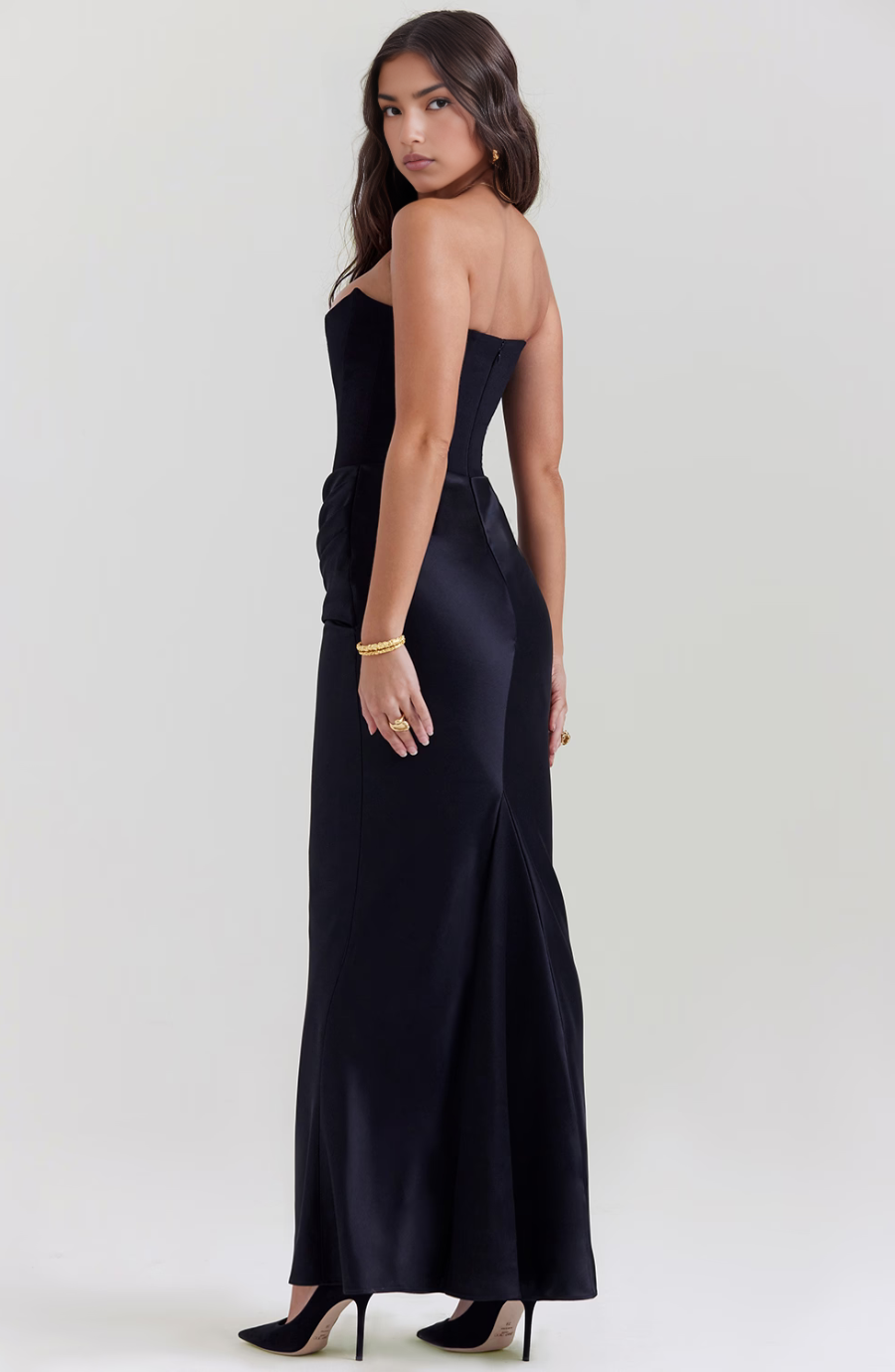 Kythira | Strapless Satin Dress