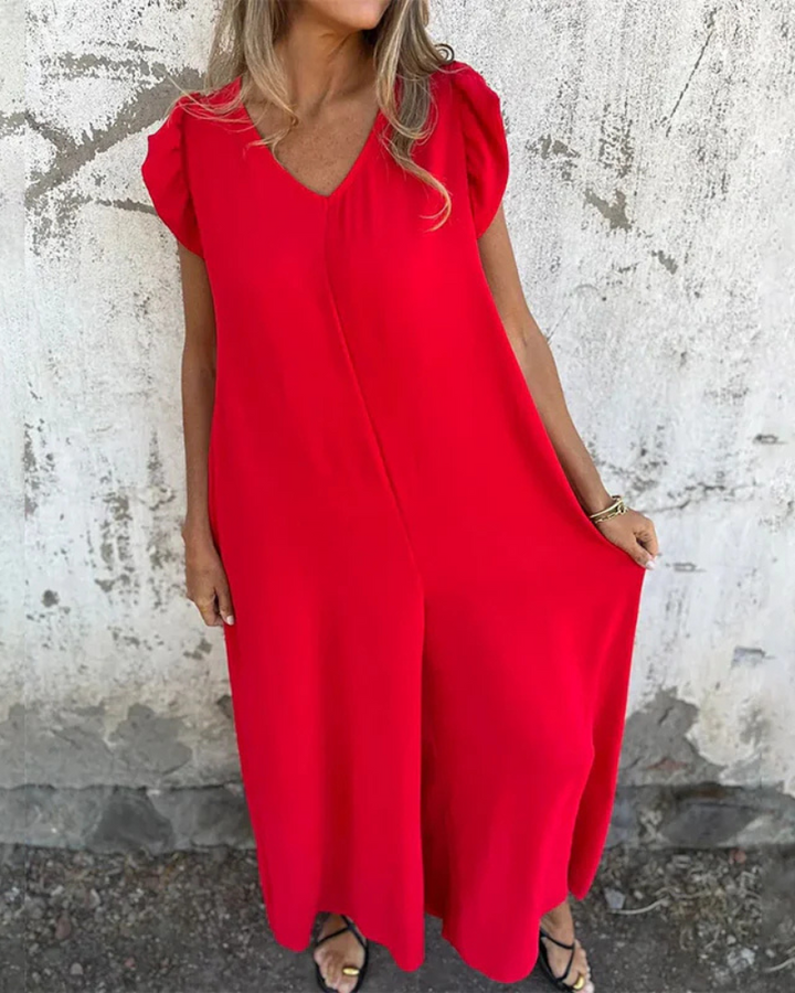 MARMARELA – CASUAL JUMPSUIT WITH V-NECK