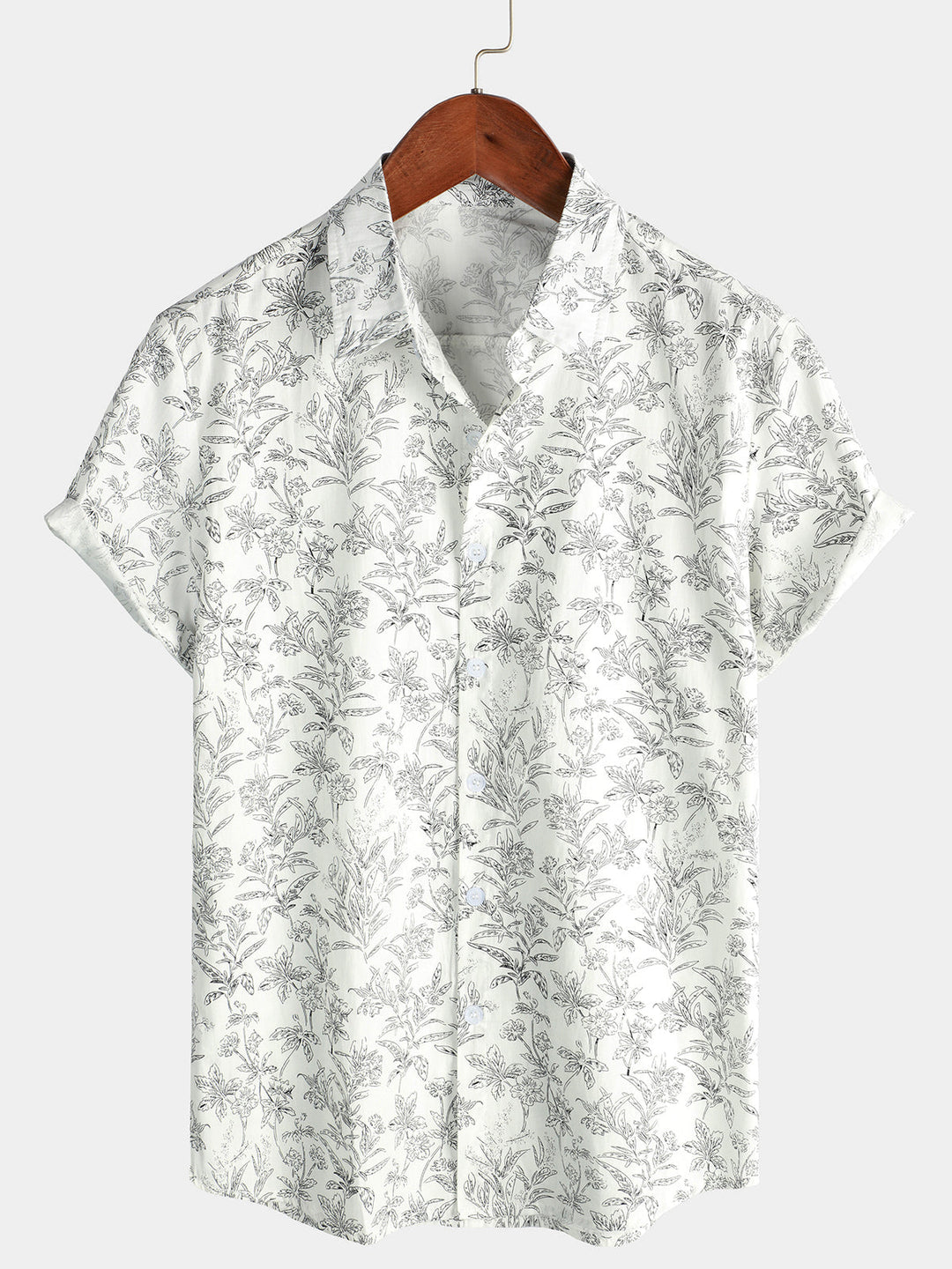 Cotton Hawaiian Shirt with Short Sleeves