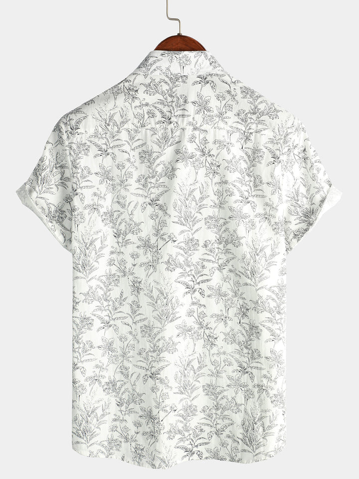 Cotton Hawaiian Shirt with Short Sleeves