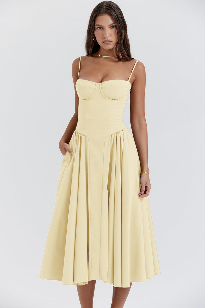 Elowen Retro Corset Midi Dress