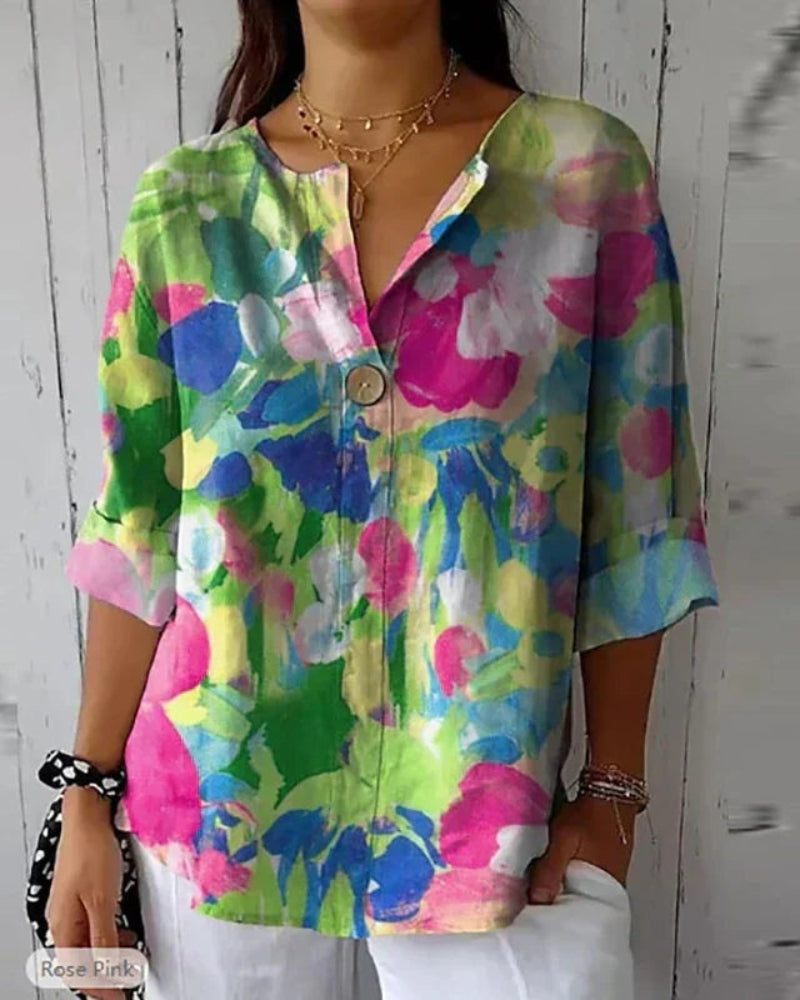 HELEINA - VINTAGE BLOUSE WITH FLOWERS