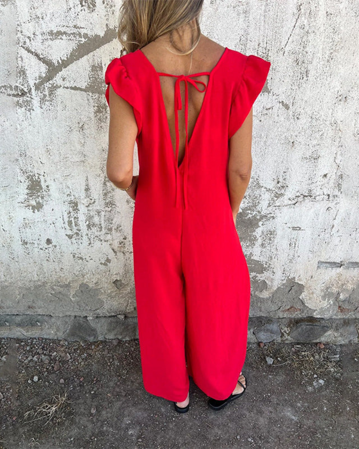 MARMARELA – CASUAL JUMPSUIT WITH V-NECK