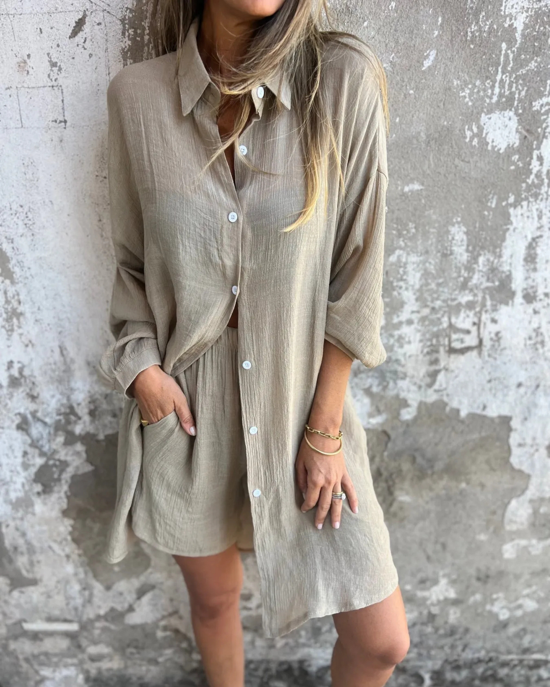 IZELA - CASUAL SHIRT AND SHORT SET