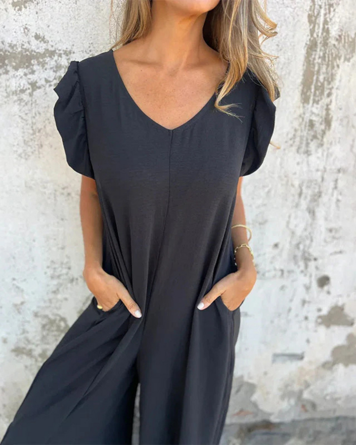 MARMARELA – CASUAL JUMPSUIT WITH V-NECK