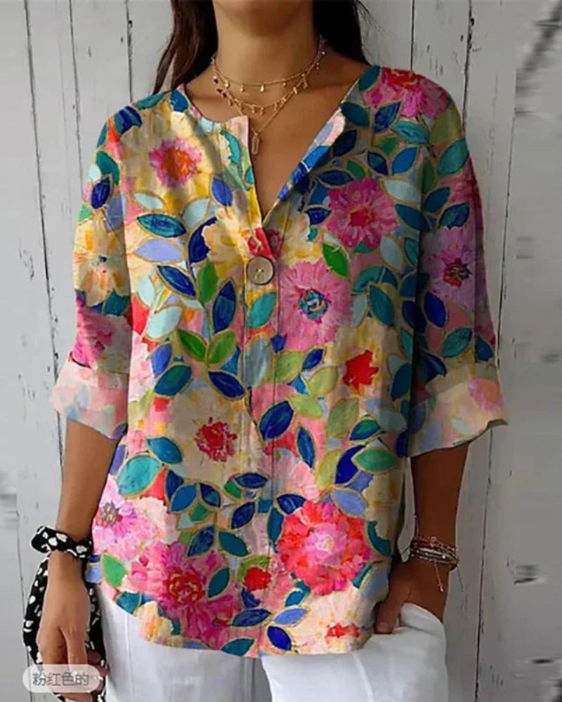 HELEINA - VINTAGE BLOUSE WITH FLOWERS
