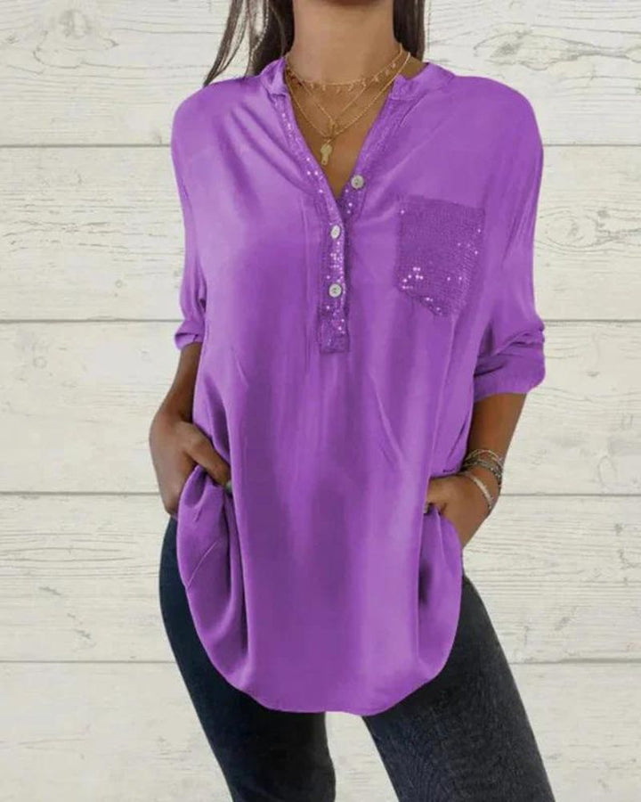 ELINE - ELEGANT V-NECK SHIRT