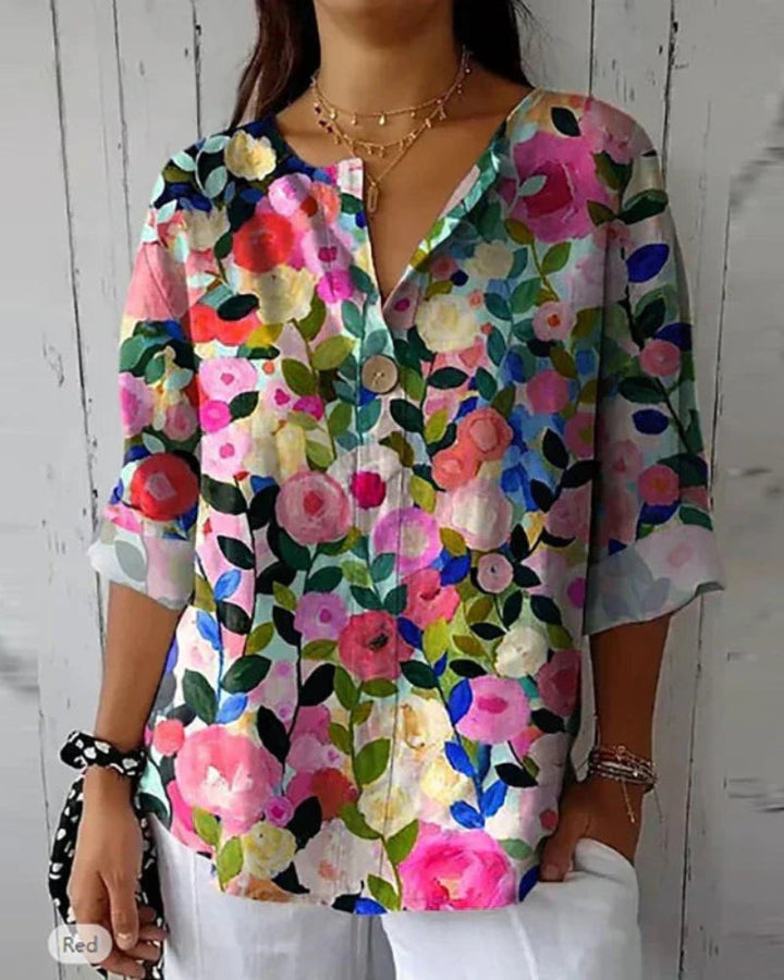 HELEINA - VINTAGE BLOUSE WITH FLOWERS