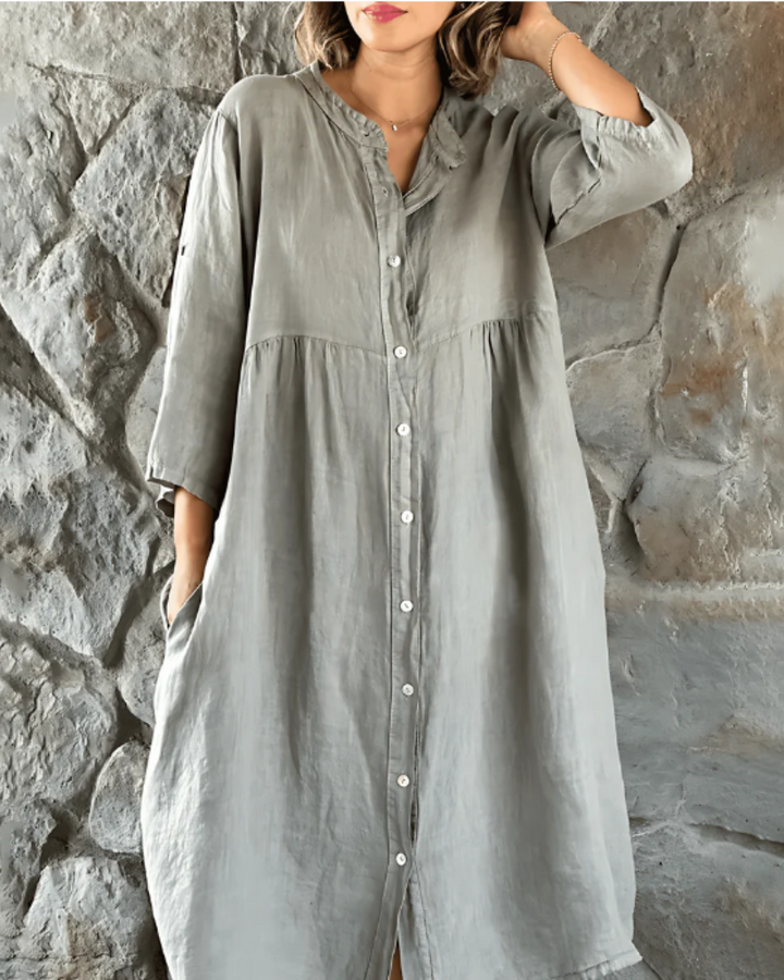ADARE - Casual Cotton and Linen Dress