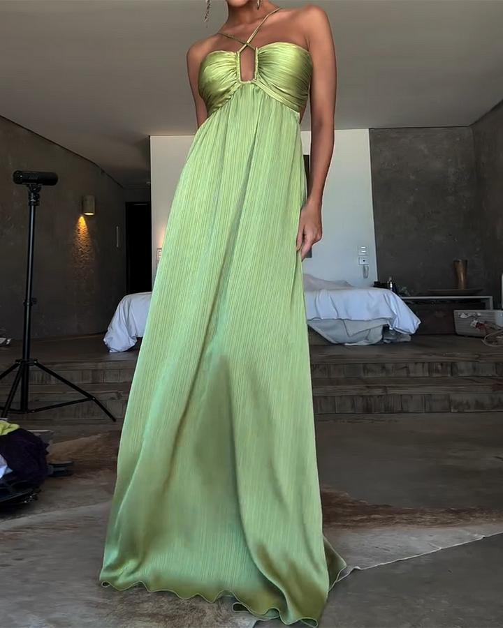 Lyxa Melbourne | Aurelia Cross-Strap Pleated Dress