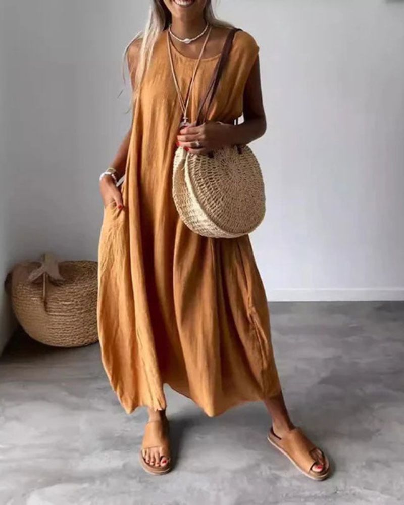 BLOME – MIDI SLEEVELESS BOHO DRESS