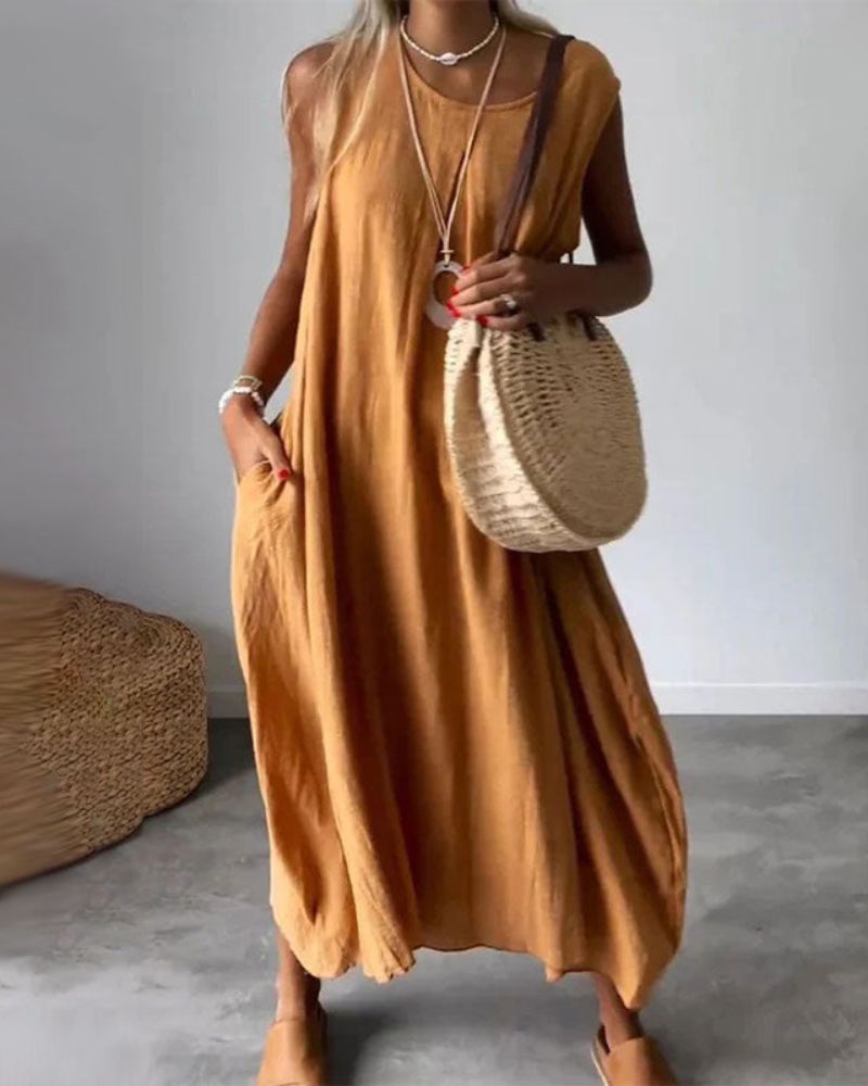 BLOME – MIDI SLEEVELESS BOHO DRESS