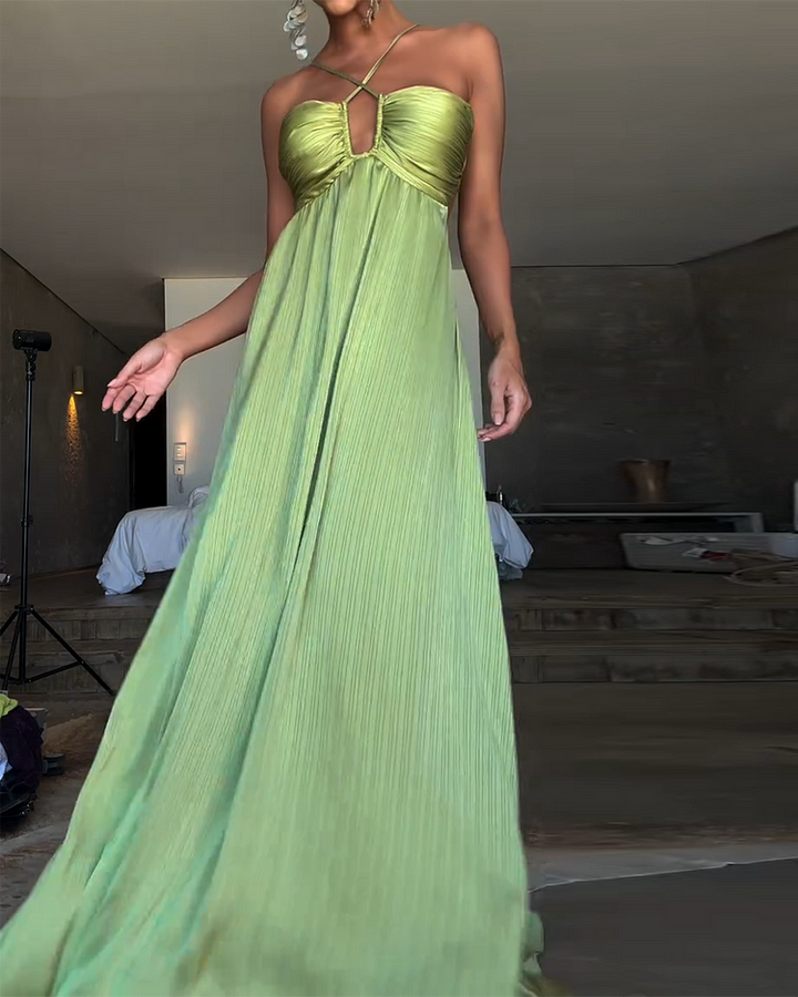 Lyxa Melbourne | Aurelia Cross-Strap Pleated Dress