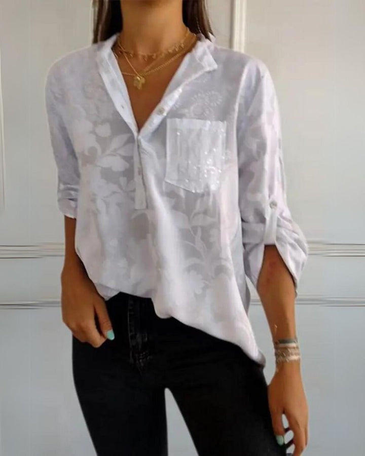 DARYA - TOP WITH POCKETS IN FLORAL PRINT