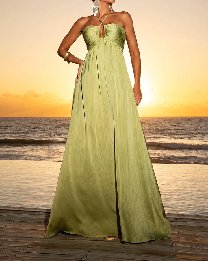 Lyxa Melbourne | Aurelia Cross-Strap Pleated Dress