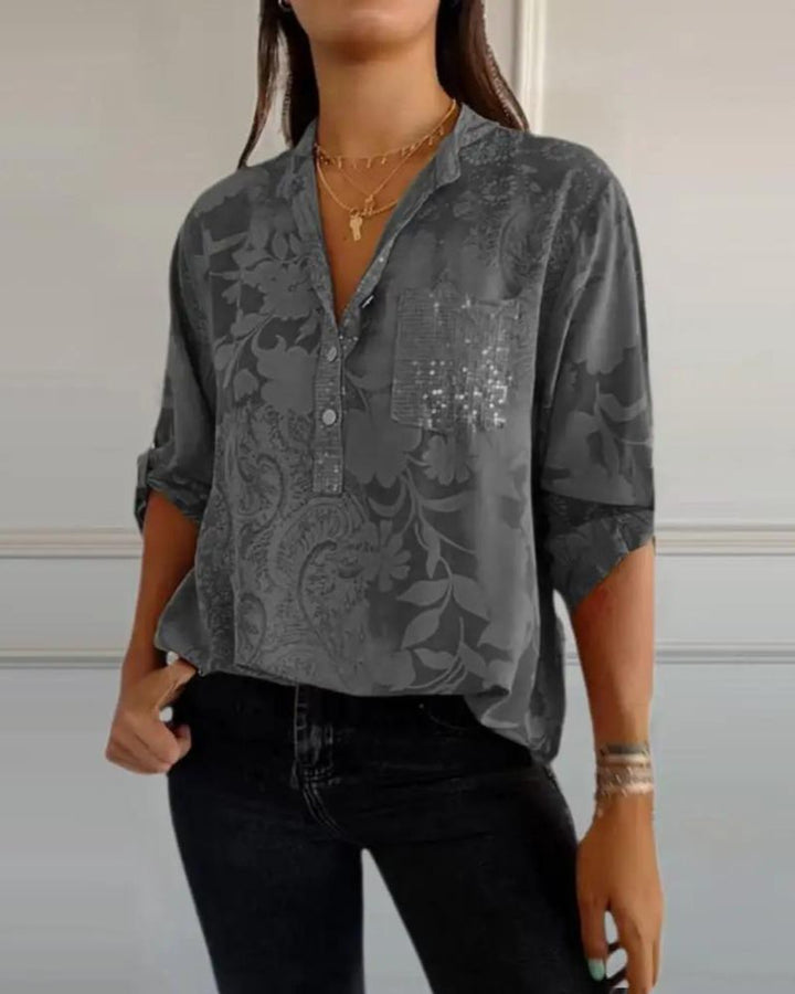 DARYA - TOP WITH POCKETS IN FLORAL PRINT