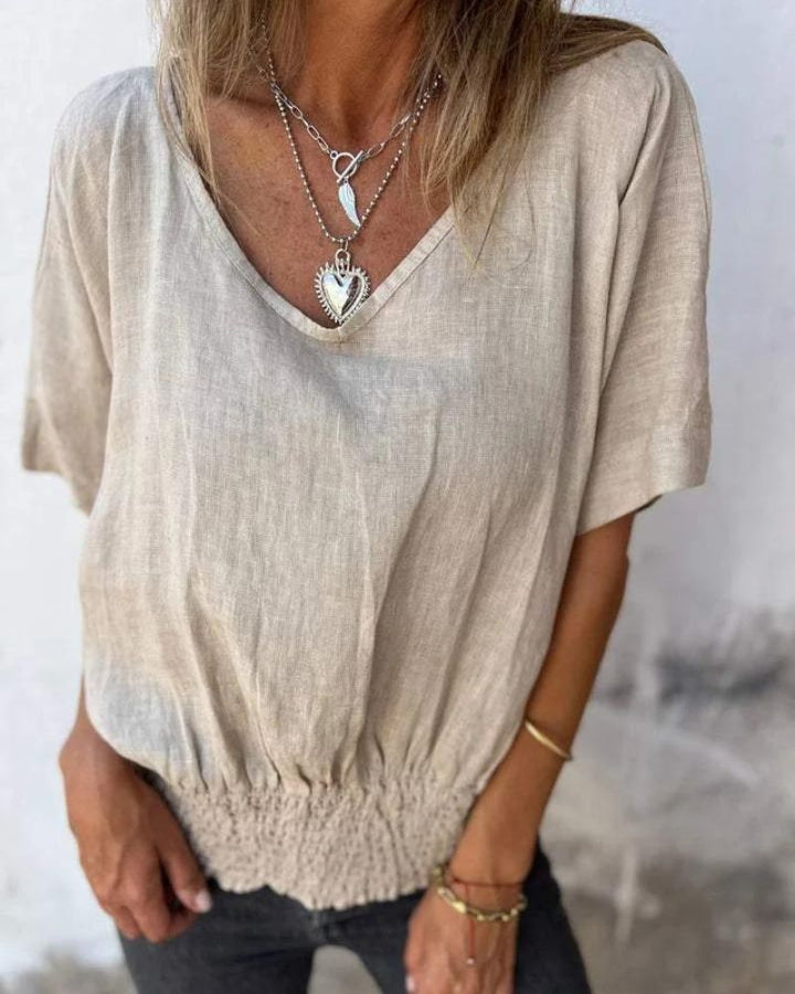BOMIA - COMFORTABLE TAILORED T-SHIRT WITH V-NECK