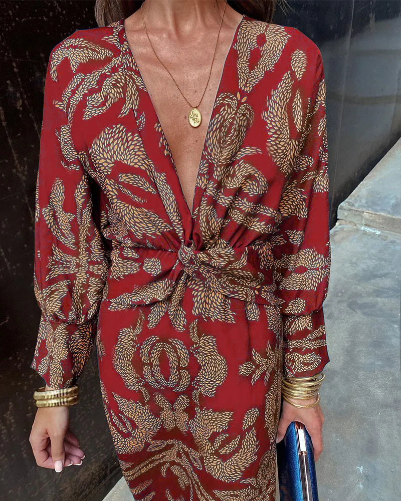 Dineke - Chic Long Sleeve Floral Dress