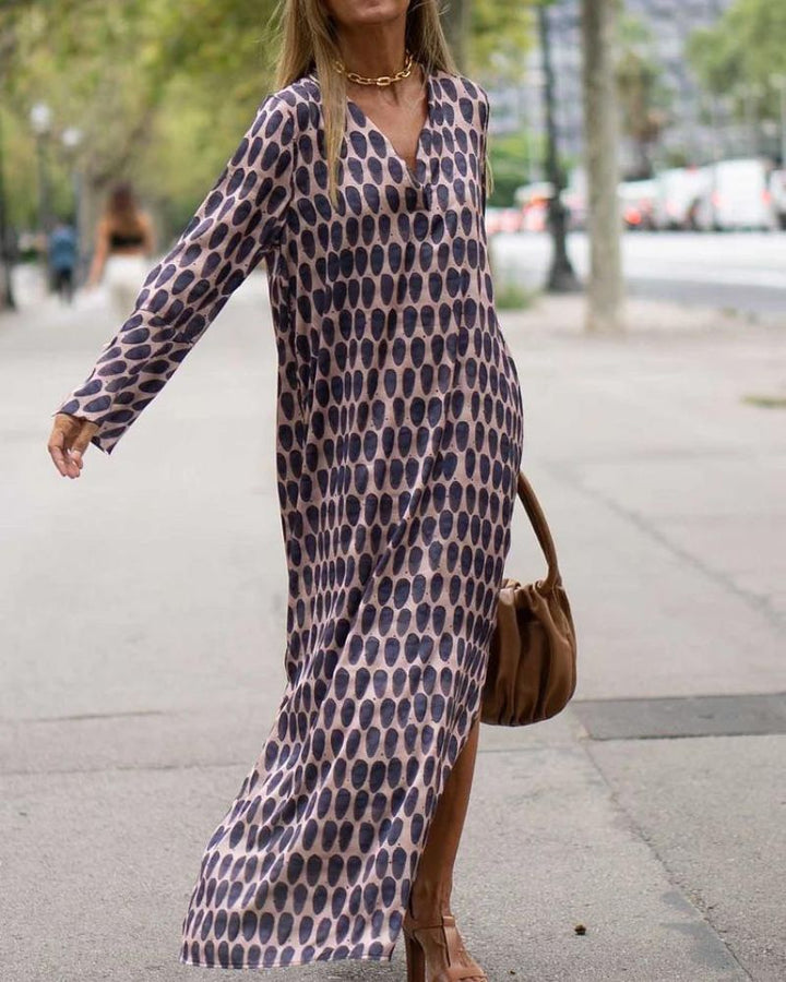 SOIRA - MAXI DRESS WITH OVAL PRINT
