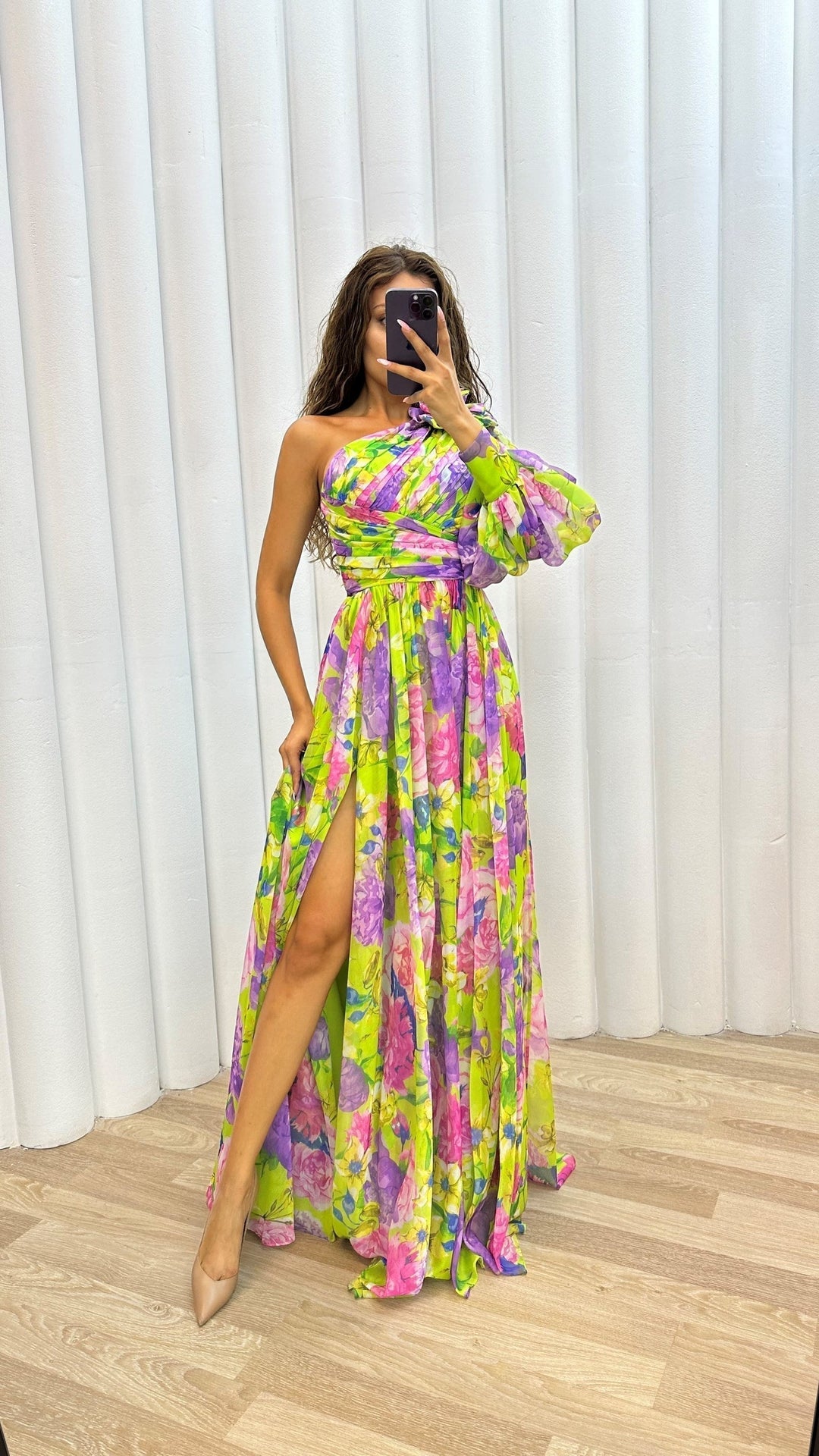 Léonie™ Flowy One-Shoulder Dress