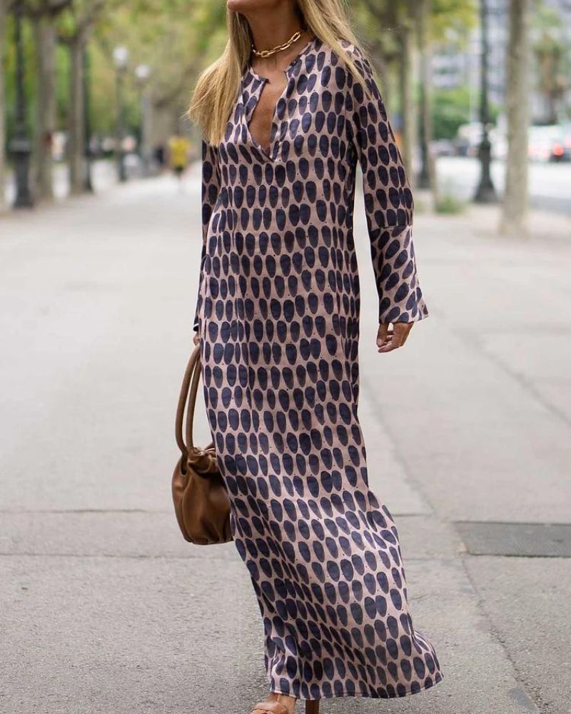 SOIRA - MAXI DRESS WITH OVAL PRINT