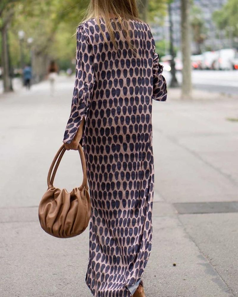 SOIRA - MAXI DRESS WITH OVAL PRINT