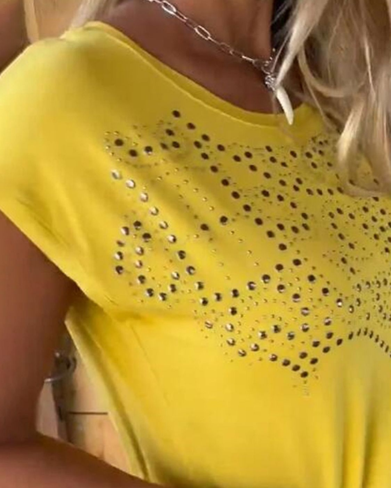 MASOVA – T-SHIRT WITH FRINGES AND METALLIC PRINTS