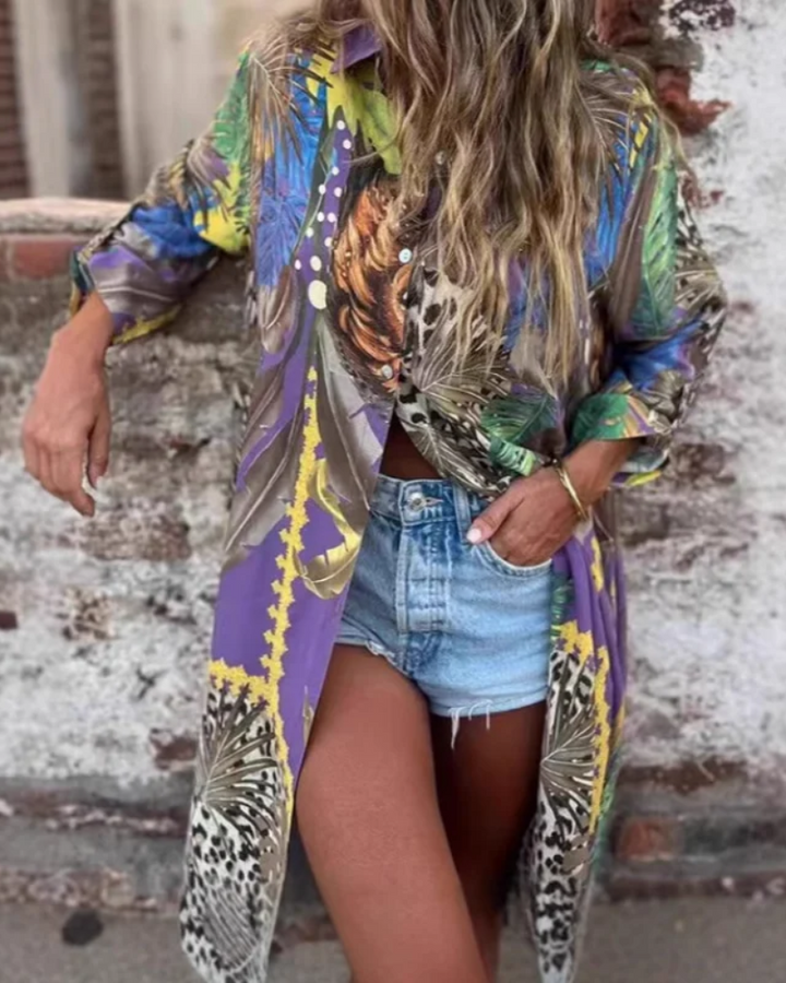 MAROVA – LONG SLEEVED PRINTED DRESS