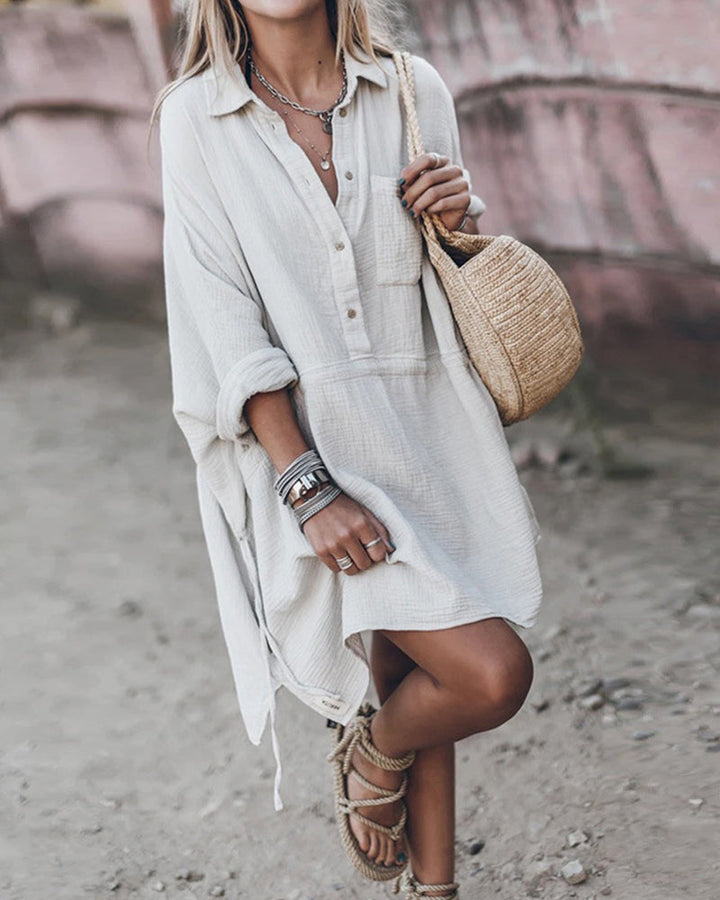 DALIA - CHIC NIGHTGOWN DRESS IN COTTON BLEND
