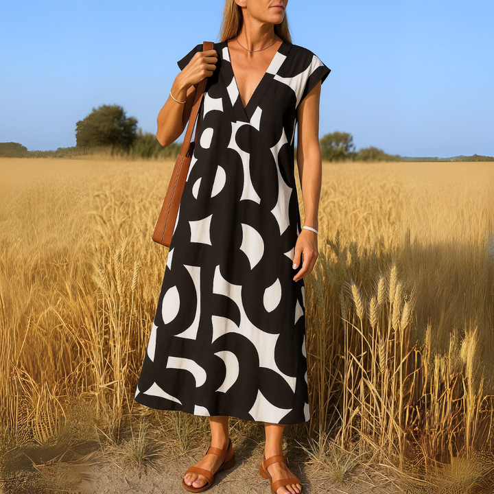 VALÉRIA™|V-NECK FLUID DRESS