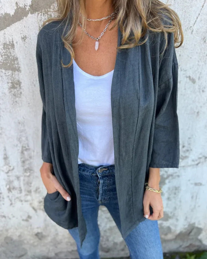 SERANE - FINE VEST IN COTTON AND LINEN