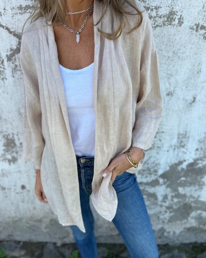 SERANE - FINE VEST IN COTTON AND LINEN
