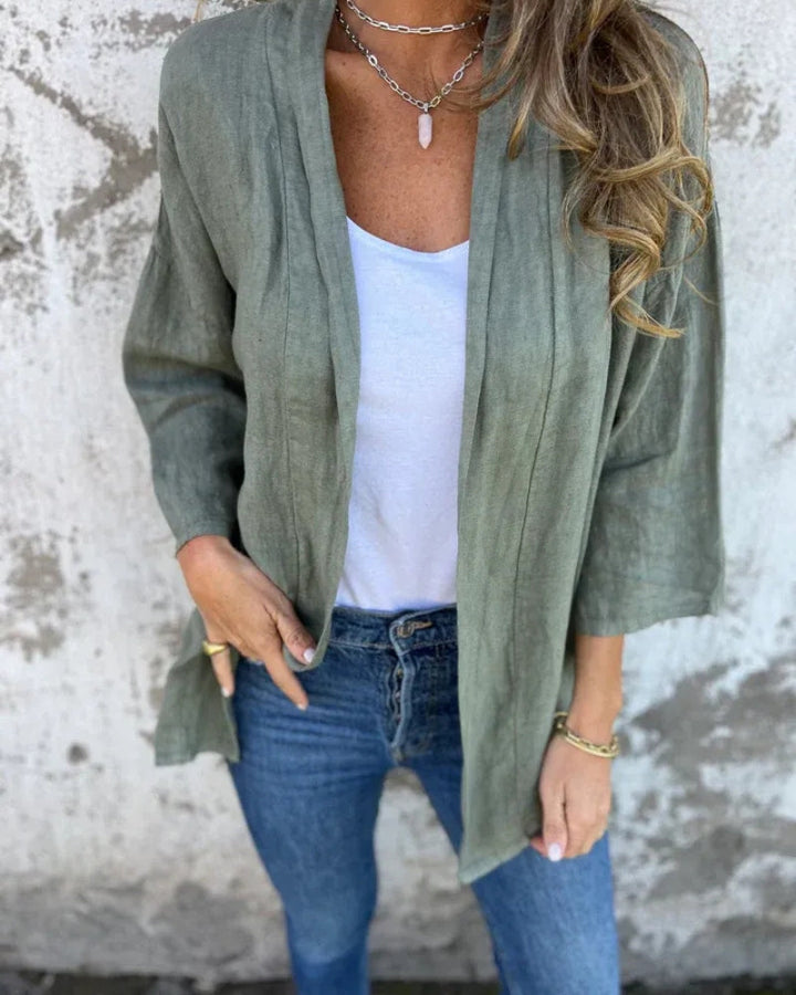SERANE - FINE VEST IN COTTON AND LINEN
