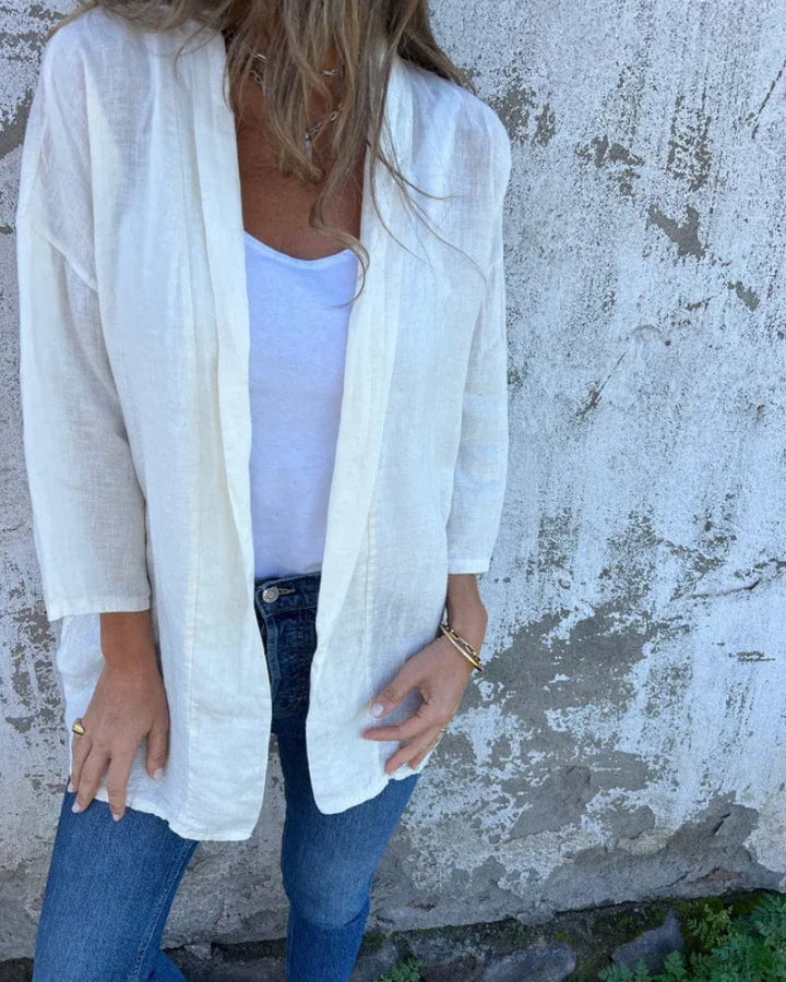 SERANE - FINE VEST IN COTTON AND LINEN