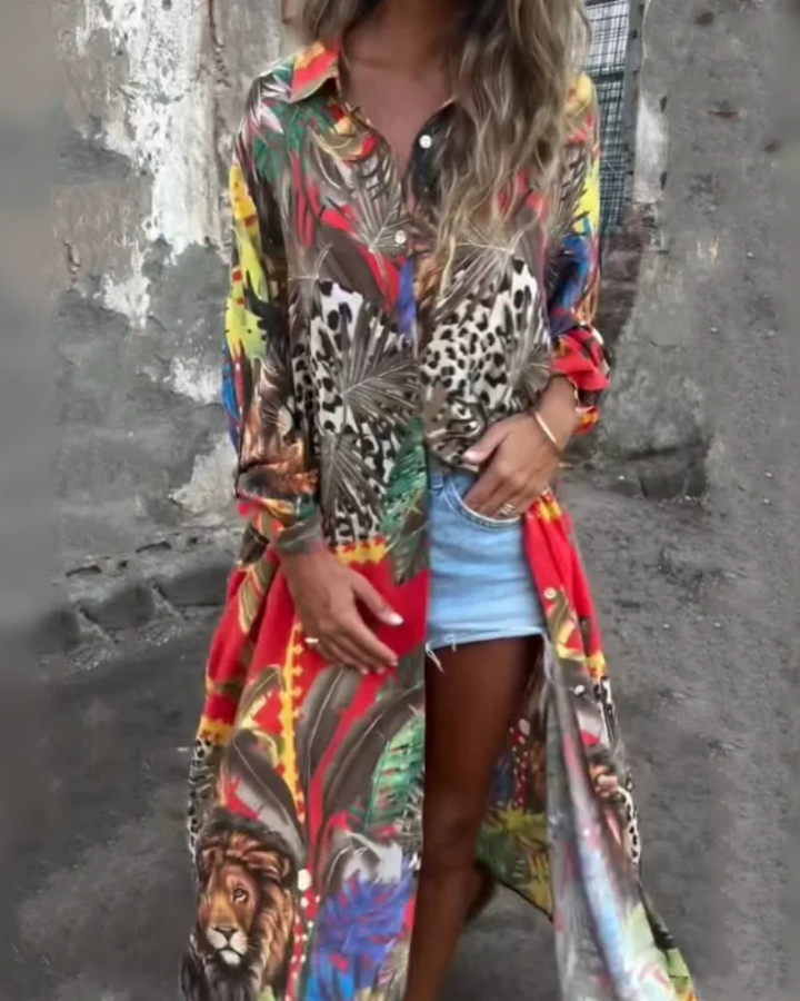 MAROVA – LONG SLEEVED PRINTED DRESS