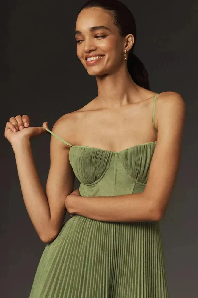 Marielle Pleated Tulle Midi Dress