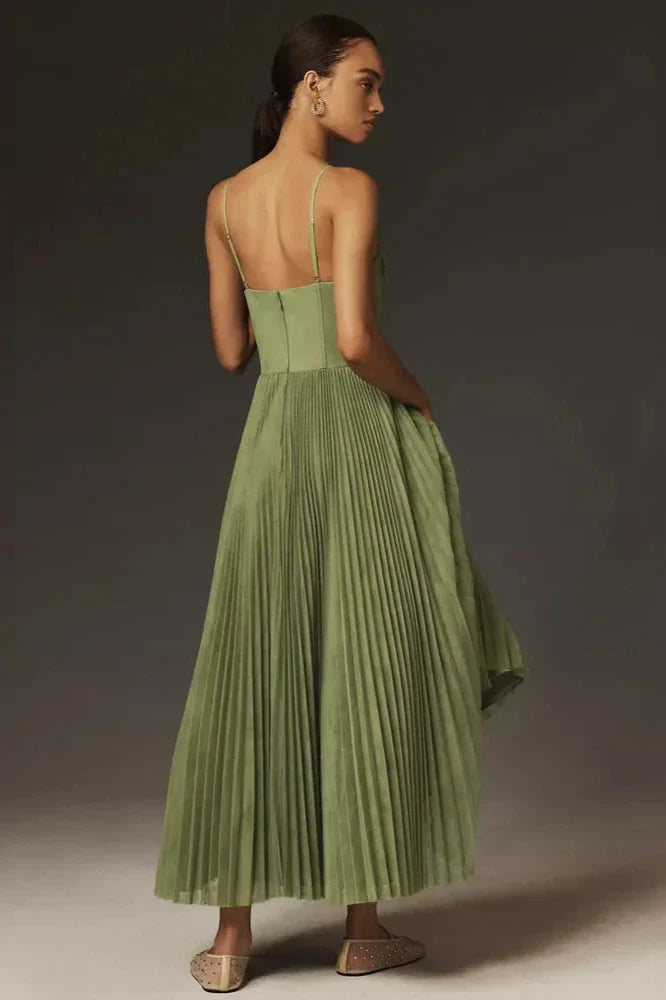 Marielle Pleated Tulle Midi Dress