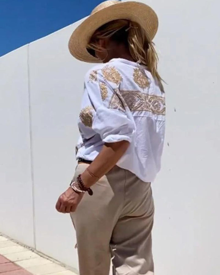 Lina – Blouse with Elegant Embroidery