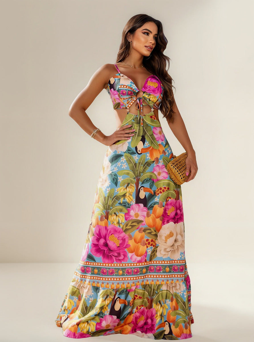 Lyxa Melbourne | Paola Tropical Toucan Maxi Dress