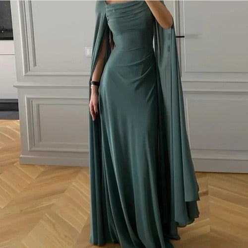 Lyxa Melbourne | Amara Draped Cape Evening Gown