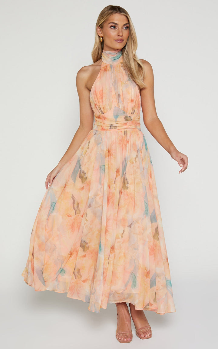 Elara Halterneck Maxi Dress