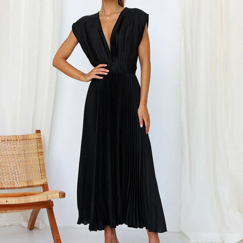 Lyxa Melbourne | Celeste Pleated Satin Dress